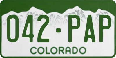CO license plate 042PAP