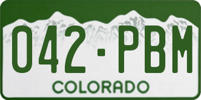 CO license plate 042PBM