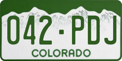 CO license plate 042PDJ