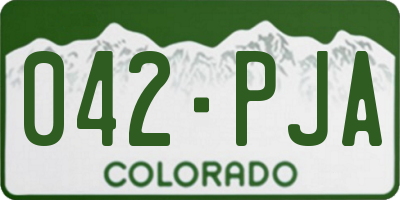 CO license plate 042PJA