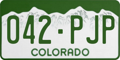 CO license plate 042PJP