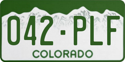 CO license plate 042PLF