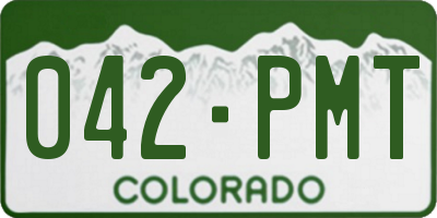 CO license plate 042PMT