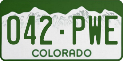 CO license plate 042PWE