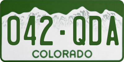 CO license plate 042QDA