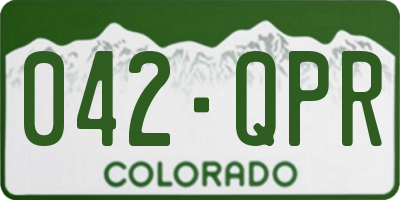 CO license plate 042QPR