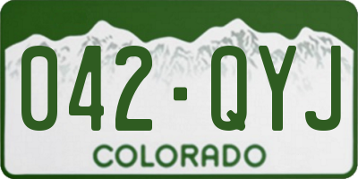 CO license plate 042QYJ