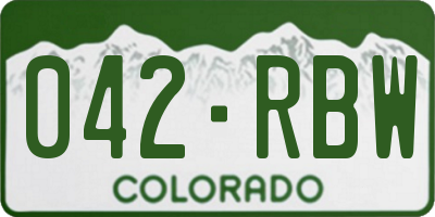 CO license plate 042RBW