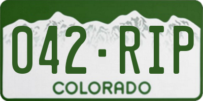 CO license plate 042RIP