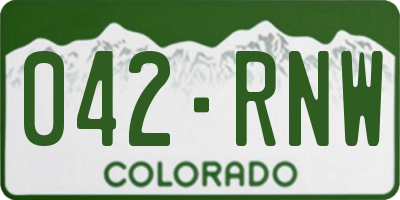 CO license plate 042RNW
