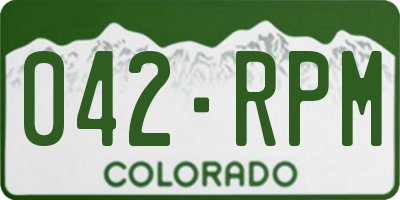CO license plate 042RPM