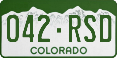 CO license plate 042RSD