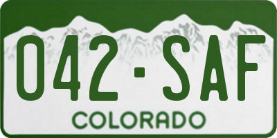 CO license plate 042SAF