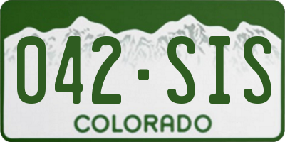 CO license plate 042SIS