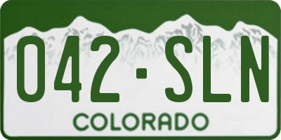CO license plate 042SLN