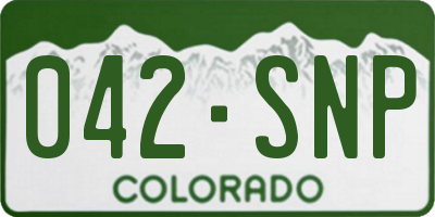 CO license plate 042SNP