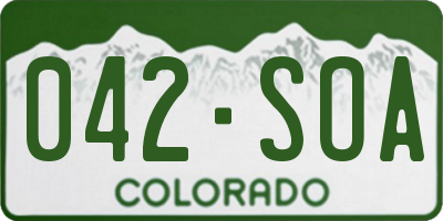 CO license plate 042SOA