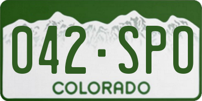 CO license plate 042SPO