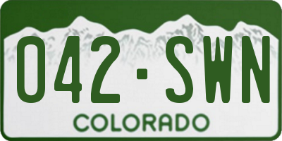 CO license plate 042SWN