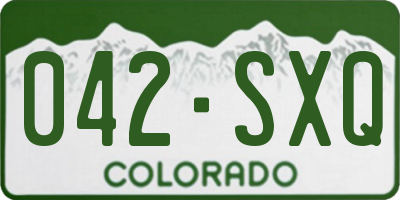CO license plate 042SXQ