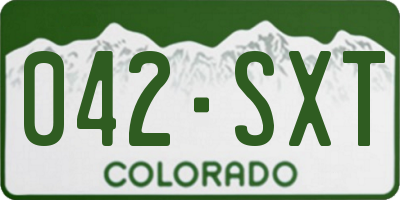 CO license plate 042SXT