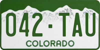 CO license plate 042TAU