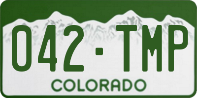 CO license plate 042TMP