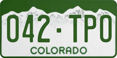 CO license plate 042TPO