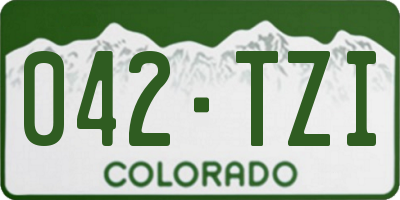 CO license plate 042TZI