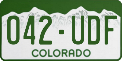 CO license plate 042UDF