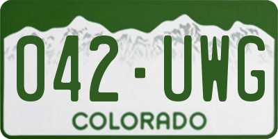 CO license plate 042UWG
