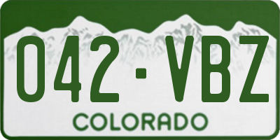 CO license plate 042VBZ