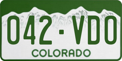 CO license plate 042VDO