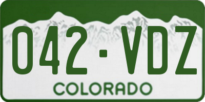 CO license plate 042VDZ