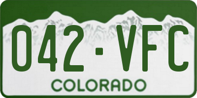 CO license plate 042VFC