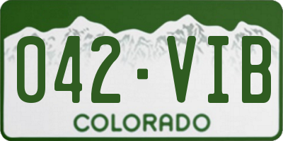 CO license plate 042VIB