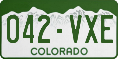 CO license plate 042VXE