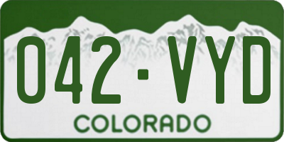 CO license plate 042VYD