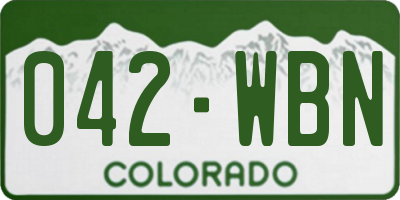 CO license plate 042WBN