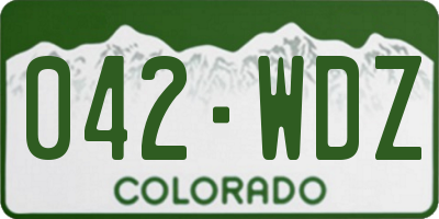 CO license plate 042WDZ