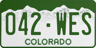 CO license plate 042WES