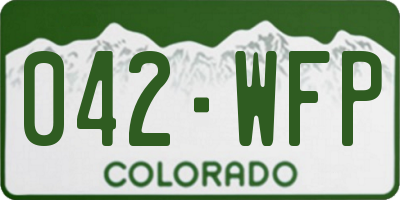 CO license plate 042WFP