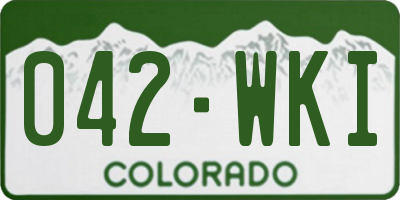 CO license plate 042WKI
