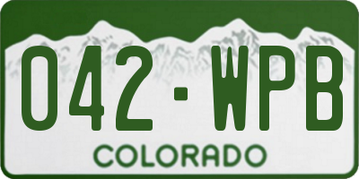 CO license plate 042WPB