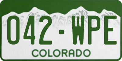 CO license plate 042WPE