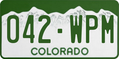 CO license plate 042WPM