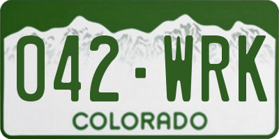 CO license plate 042WRK