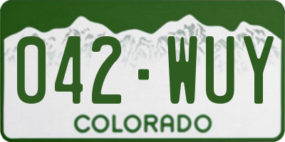 CO license plate 042WUY