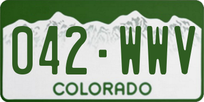 CO license plate 042WWV