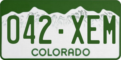 CO license plate 042XEM